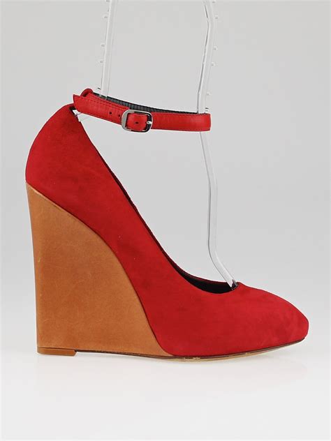 celine red wedge shoes|real real celine shoes.